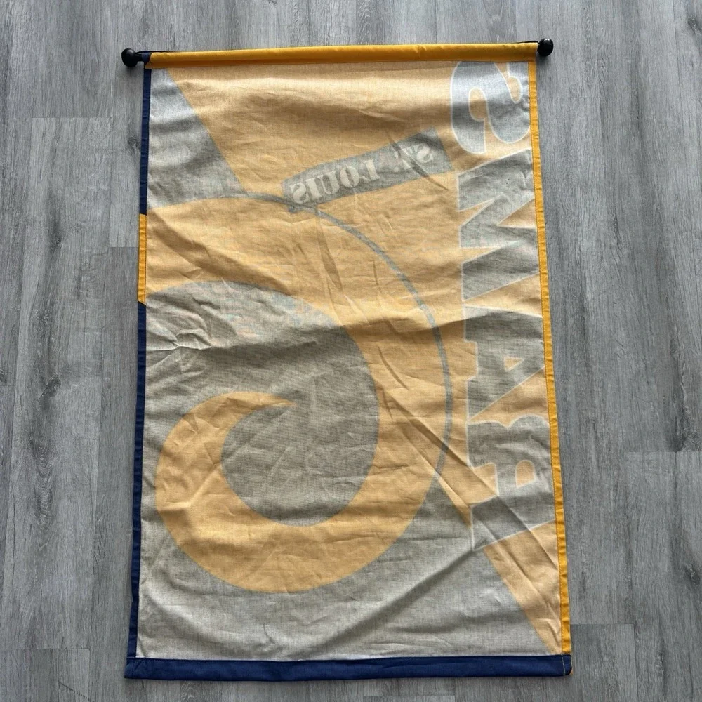 Vintage ST. LOUIS RAMS Official NFL 27x37 Outdoor House Flag Banner
